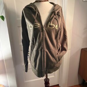 Bebe Women's Khaki and Green Hoodie